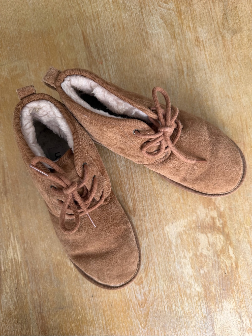 UGG  Lace-Up Suede Boots in Chestnut
